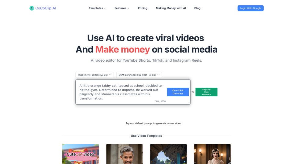 CoCoClip.AI | All-in-One AI Video Editor for Social Media Videos | Text To Video
