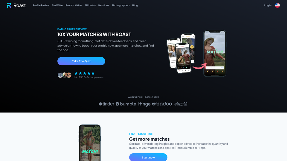 ROAST - Tinder、Hinge、Bumble等约会档案评估 - ROAST ROAST - Tinder、Hinge、Bumble等约会档案评估 - ROAST