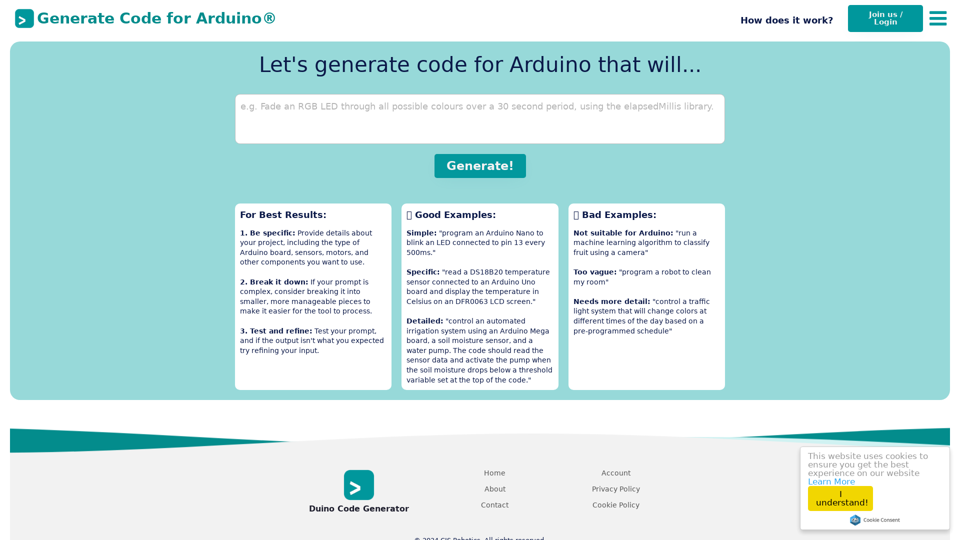 Code Generator for Arduino