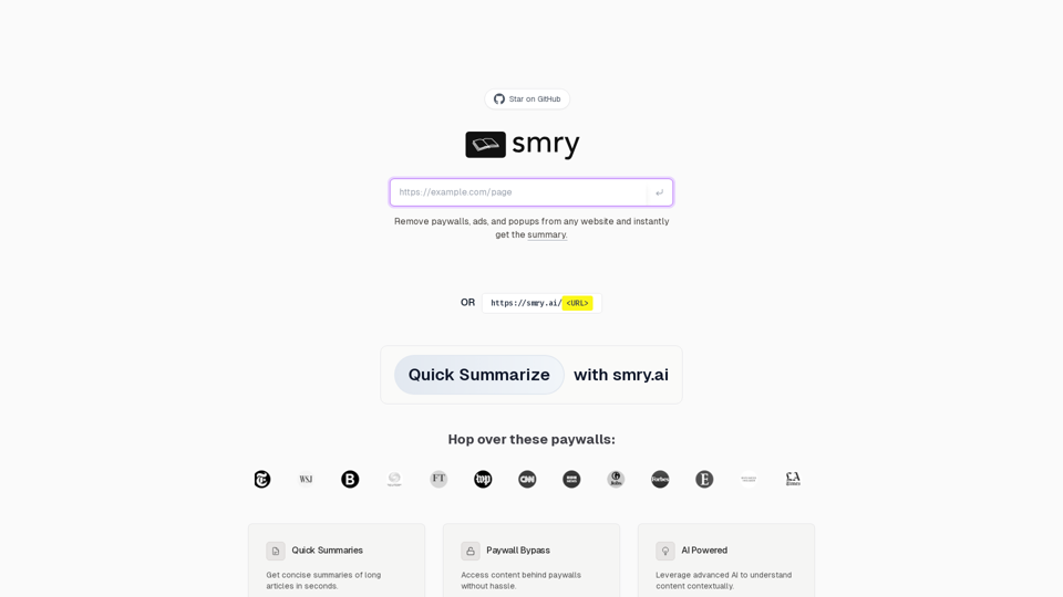 Smry | AI Summarizer and Free Paywall Remover