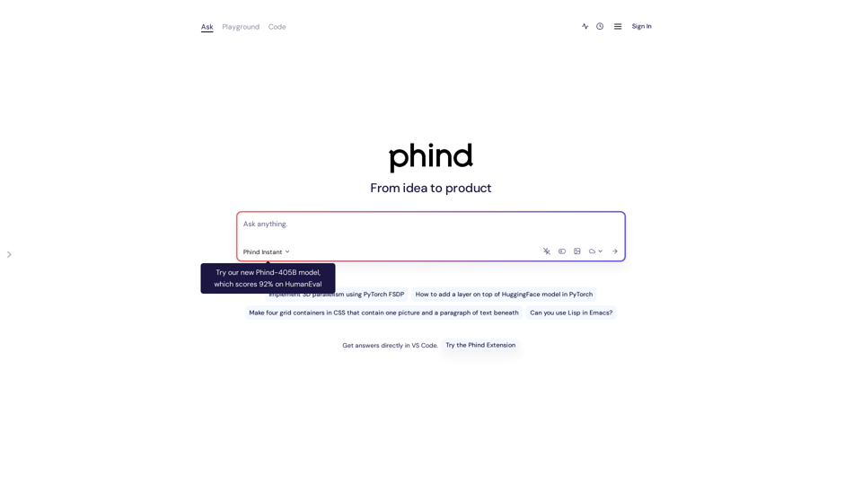 Phind AI Website