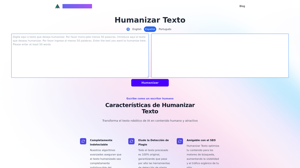 Humanizar Texto | Mejora el texto de IA con un toque humano