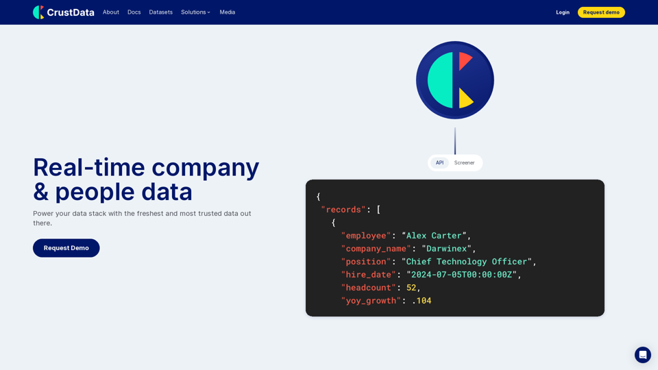 Crustdata:B2B数据为公司和个人作为API Crustdata:B2B数据为公司和个人作为API