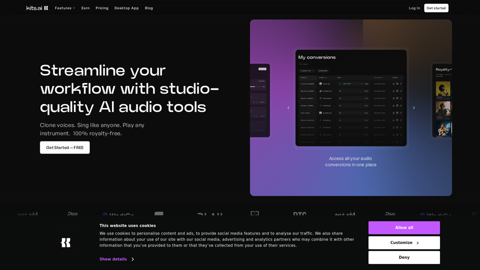 Kits AI - Studio-quality AI music tools