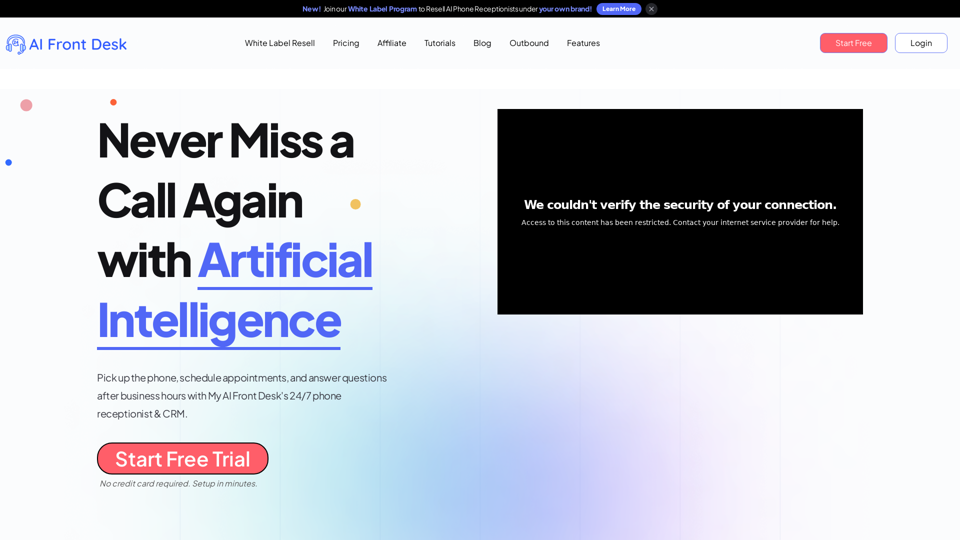 My AI Front Desk | AI Phone Receptionist for Busy Businesses