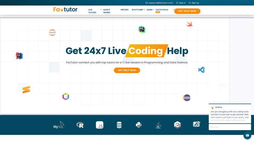 FavTutor | Get Live Coding Help from Top Tutors Online