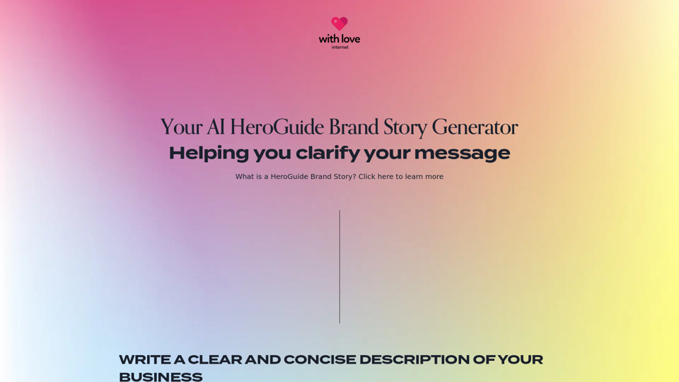 Your AI HeroGuide Brand Story Generator | WITH LOVE INTERNET