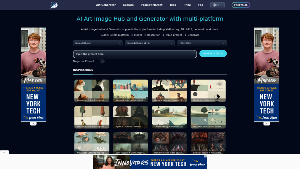 ArtiverseHub - AI Art Generator