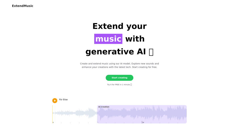 ExtendMusic.AI | Erweitere deine Musik mit generativer AI