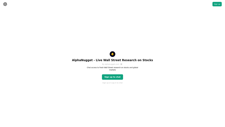 ChatGPT - 알파너겟 - 주식에 대한 실시간 월스트리트 리서치 ChatGPT - 알파너겟 - 주식에 대한 실시간 월스트리트 리서치