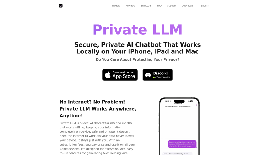 Private LLM: Sicheres, Lokales & Privates AI-Chattbot für iOS & macOS