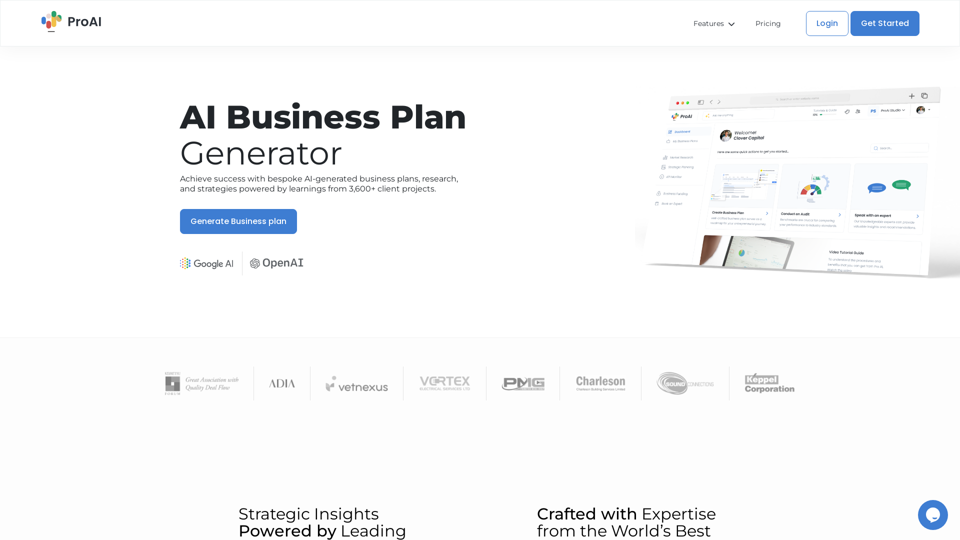 AI-Geschäftspläne-Generator- & -Ersteller-Software | ProAI