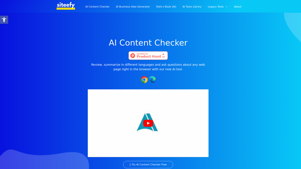 AI Content Checker - Browser Extension by Siteefy