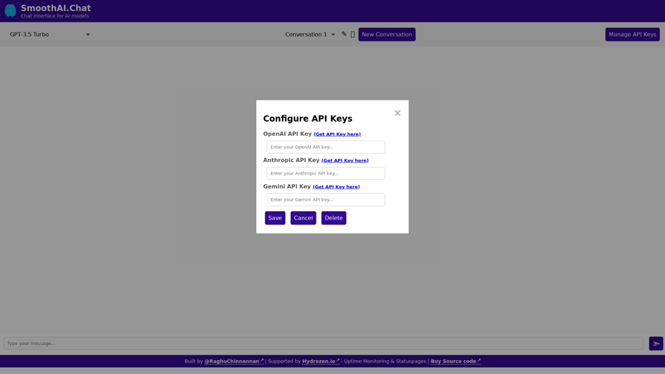 SmoothAI.Chat - 用于AI模型的聊天界面 SmoothAI.Chat - 用于AI模型的聊天界面
