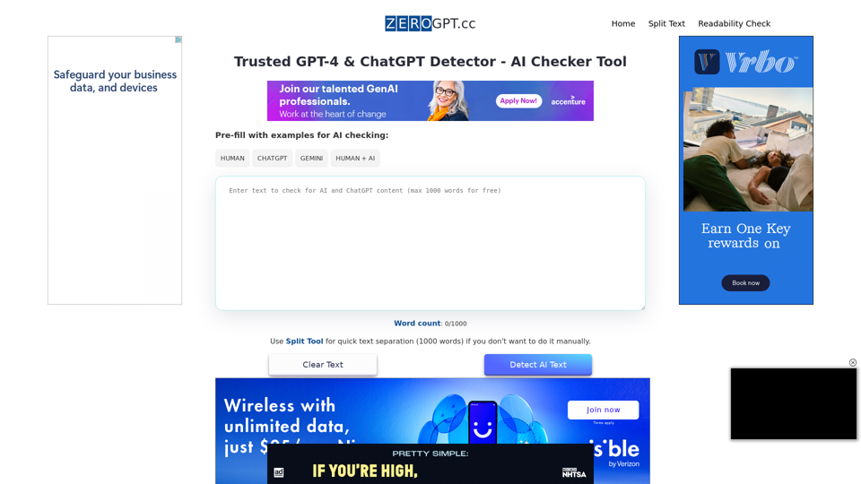 제로GPT | 무료 ChatGPT 감지기, AI 체커 | GPT제로 제로GPT | 무료 ChatGPT 감지기, AI 체커 | GPT제로