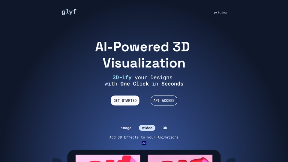 glyf - AI Powered 3D Visualization