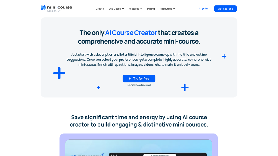 AI Course Creator | AI Assistant of Mini Course Generator