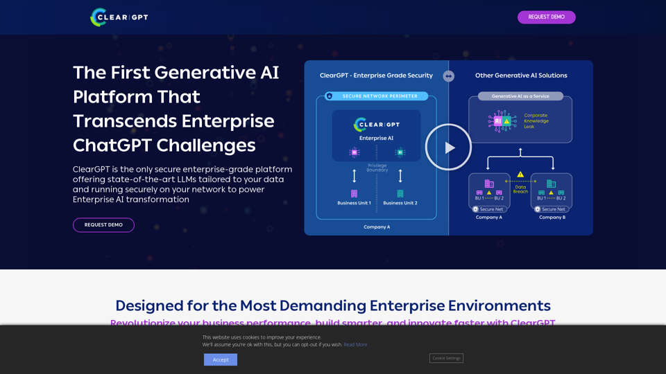 ClearGPT | 首个生成式人工智能平台,超越企业ChatGPT挑战 ClearGPT | 首个生成式人工智能平台,超越企业ChatGPT挑战