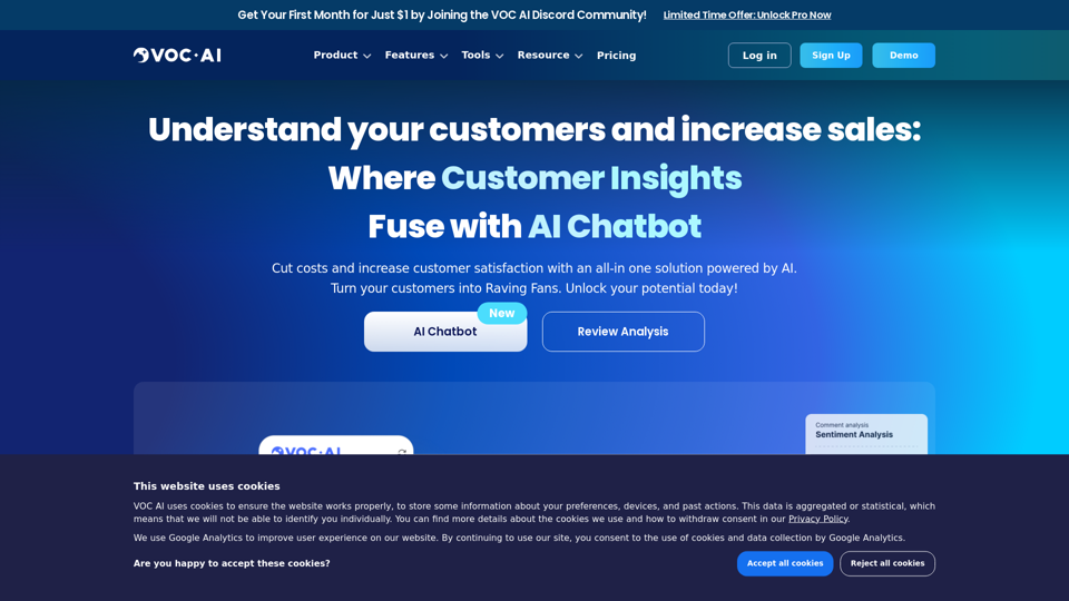 VOC-AI | Der einzige einheitliche Customer Experience-Management-Plattform: Wo Kundeninsights mit AI-Chatbot-Exzellenz fusionieren