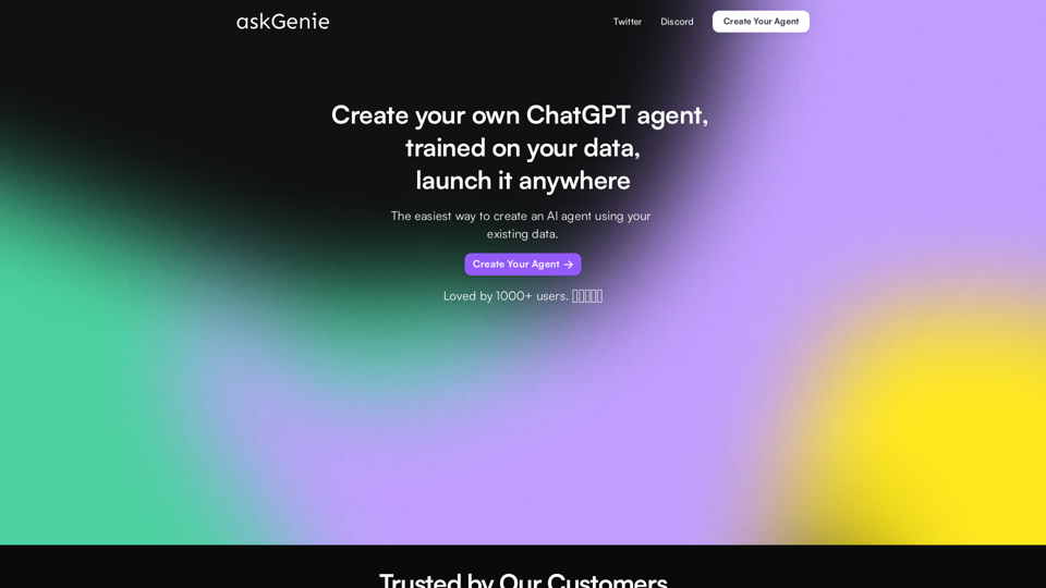 askGenie - Create AI agents for your data.