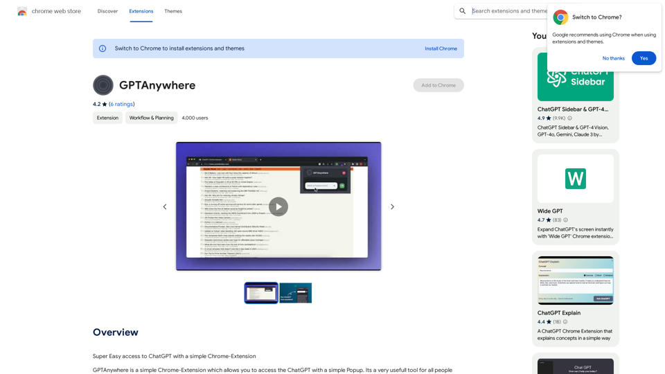 GPTAnywhere - Chrome Web Store