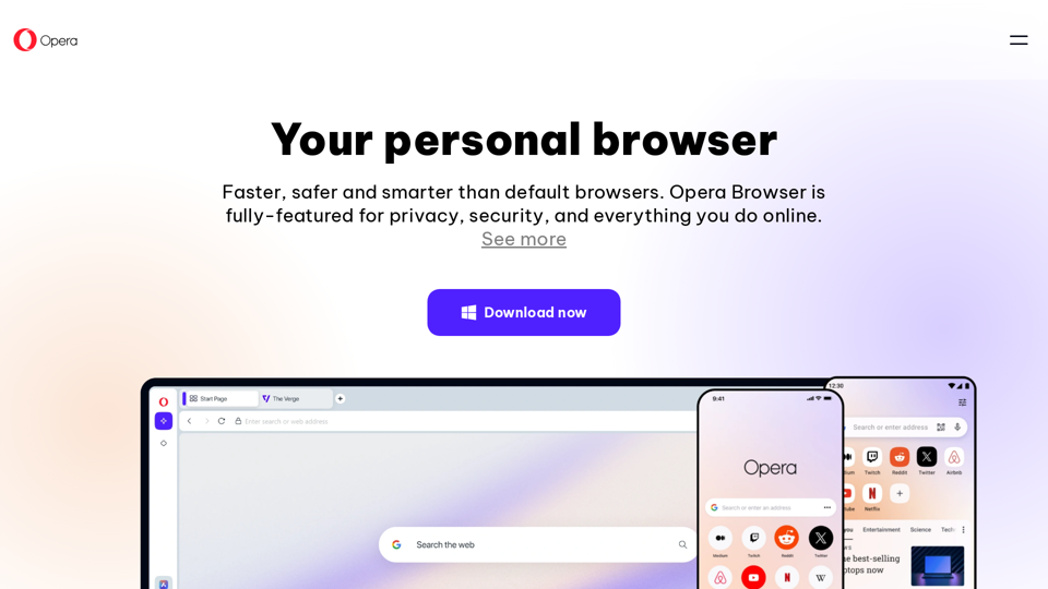 Opera Web Browser | Faster, Safer, Smarter | Opera