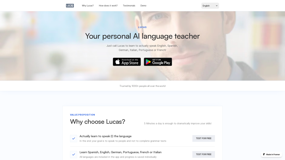 Lucas - AI-Sprachlehrer für Spanisch, Deutsch, Englisch, Italienisch, Französisch, Portugiesisch