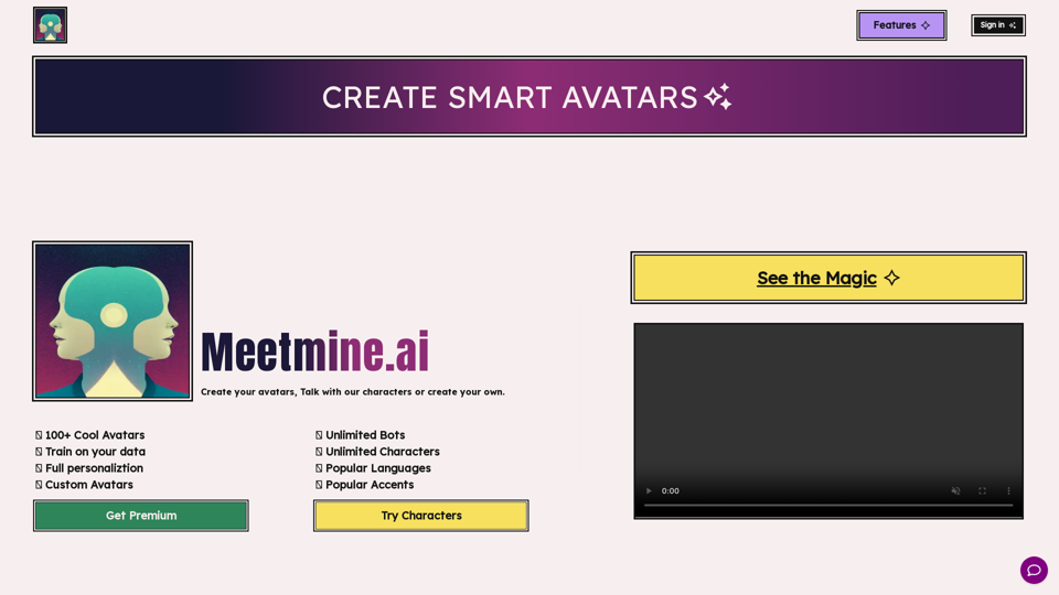 Meet Mine AI - Talking Characters with facial expressions and feelings in multiple languages.