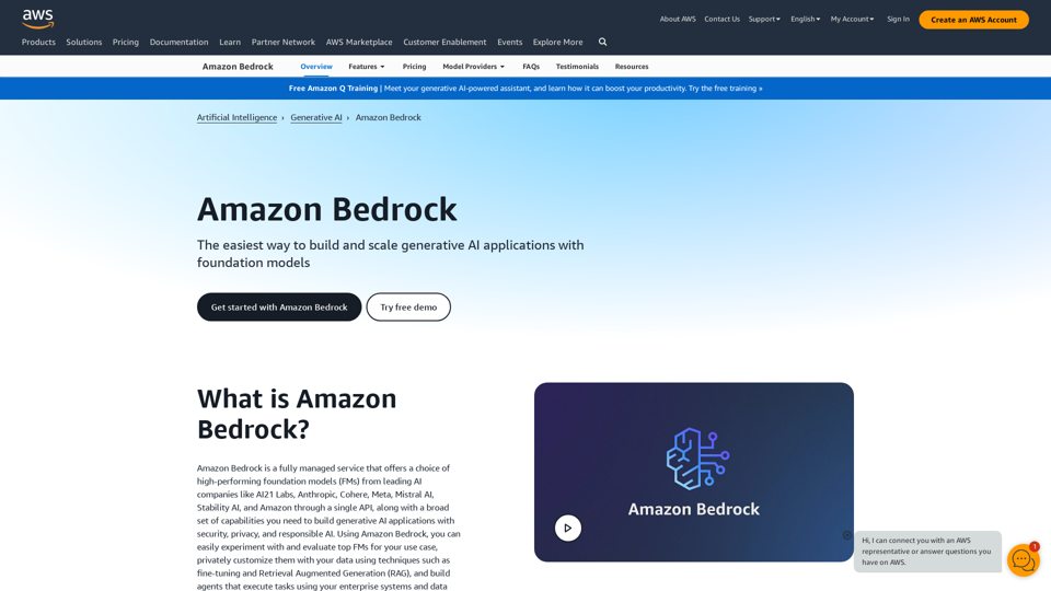 Build Generative AI Applications with Foundation Models - Amazon Bedrock - AWS