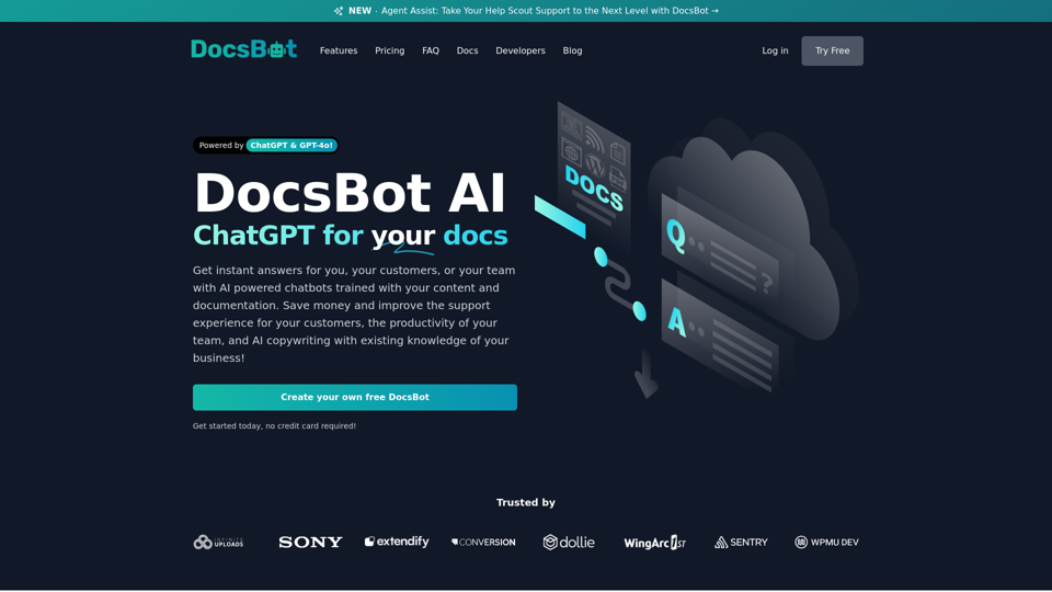 DocsBot AI - Benutzerdefinierte Chatbots aus Ihren Dokumenten