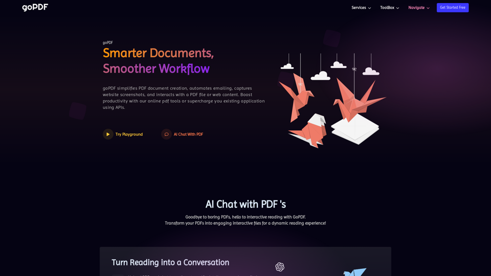 goPDF: AI-Powered Professional PDF Tools and API