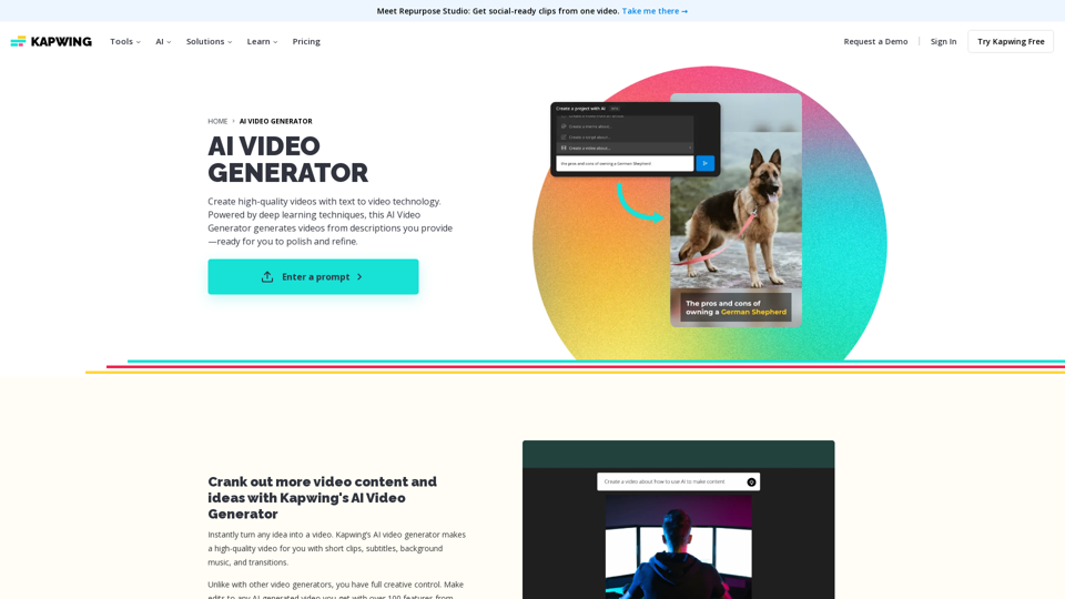 AI Video Generator — Create video with AI for free