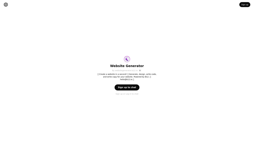 ChatGPT - Website Generator