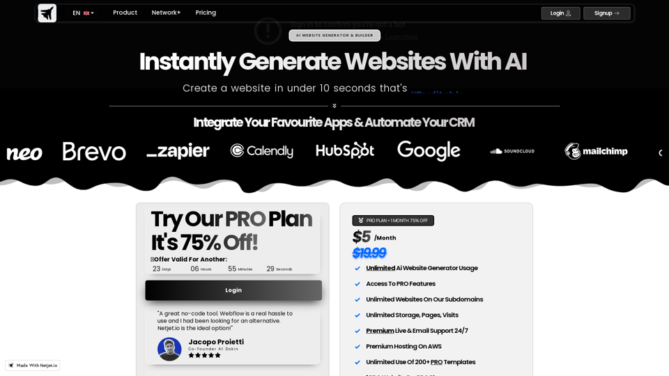 Netjet.io | AI-Website-Generator