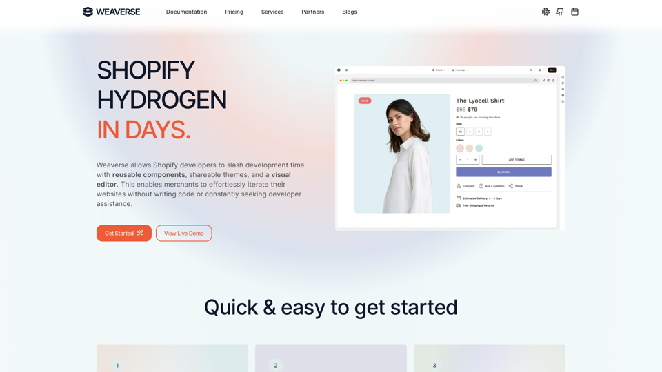 Shopify Hydrogen-Theme-Customizer | Visualer Seite-Builder | Kopflos-Content-Management-System - Weaverse.io