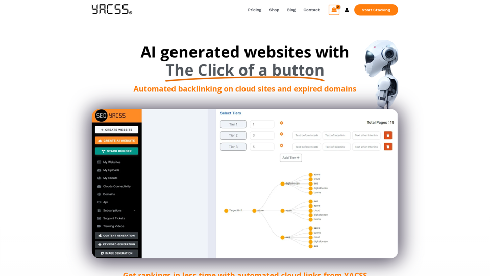 AI website generator and Automated Cloud Stacking Software - YACSS