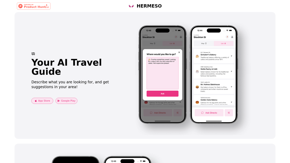 Hermeso, Your AI Travel Guide.