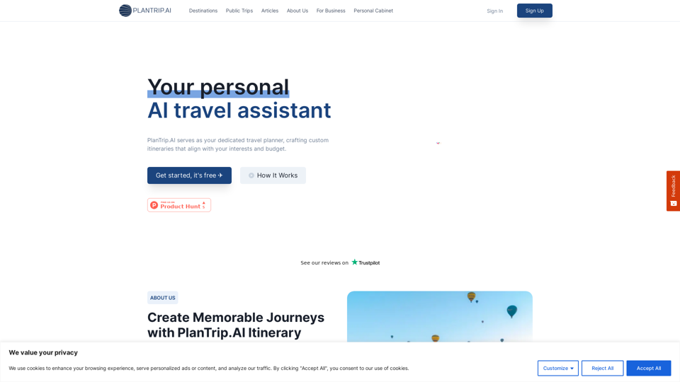 Your personal AI travel assistant - PlanTrip.AI