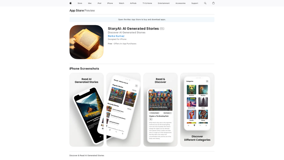 StoryAI: AI Generated Stories on the App Store