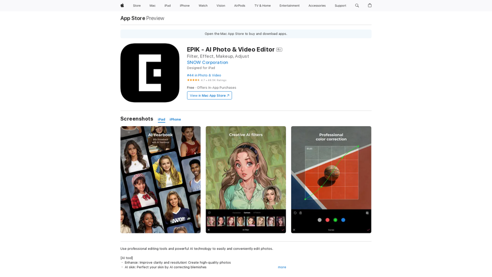 EPIK - AI-Fotobearbeitung & -Videoschnitt im App Store