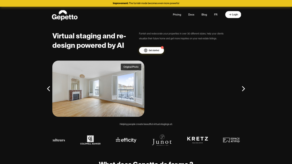 Gepetto AI - Virtual staging and interior design with AI