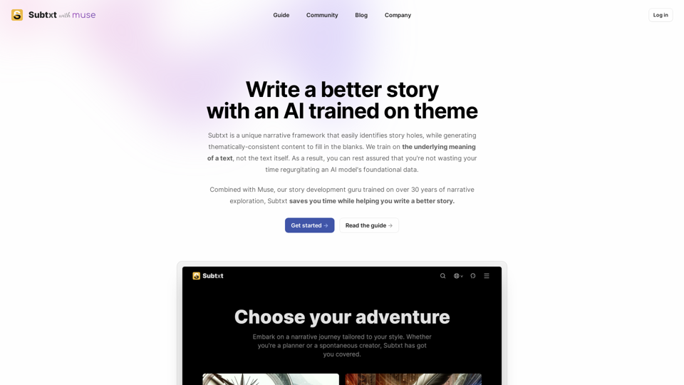 Subtxt - AI Powered Storytelling with a little something extra