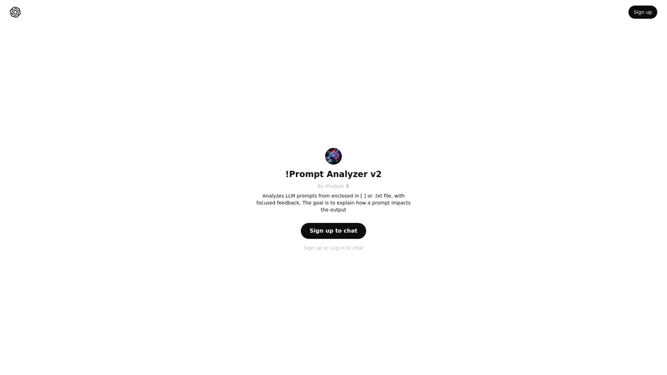 ChatGPT - !프롬프트 분석기 v2 ChatGPT - !프롬프트 분석기 v2