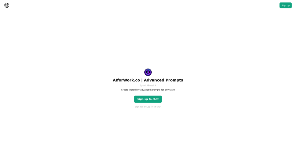 ChatGPT - AIforWork.co | Advanced Prompts