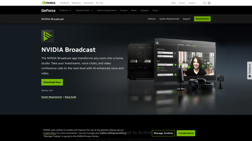 NVIDIA-Broadcast-App: KI-gestützte-Stimme-und-Video | NVIDIA