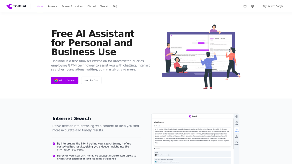 TinaMind - The AI-powered Browser Extension Assistant