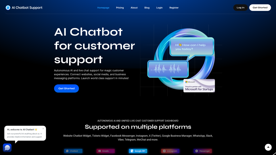 Home - AI Chatbot Support | Customer Service