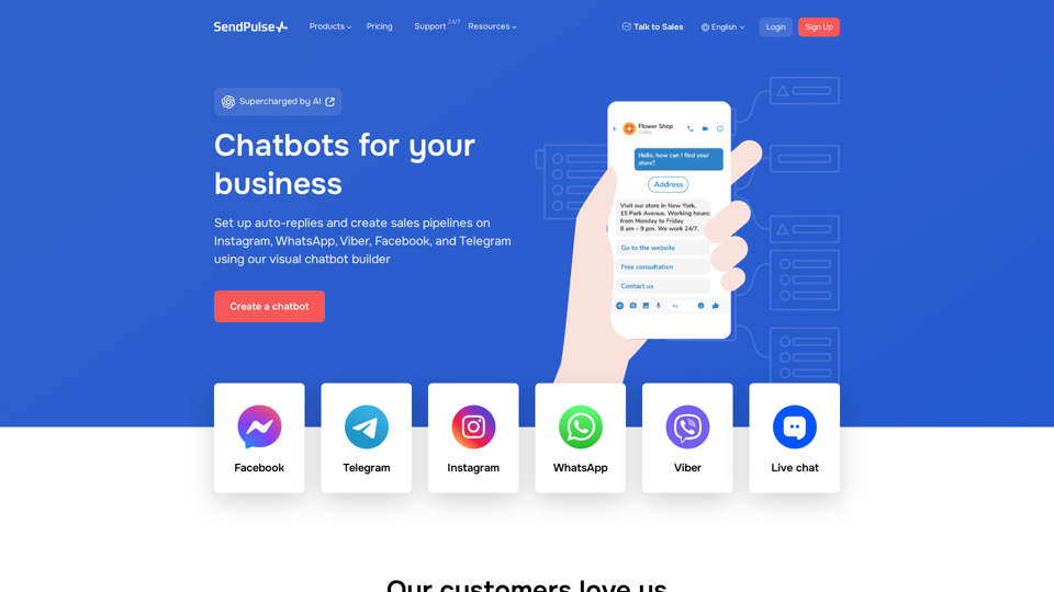 Free Visual Chatbot Builder (No-Code) | SendPulse