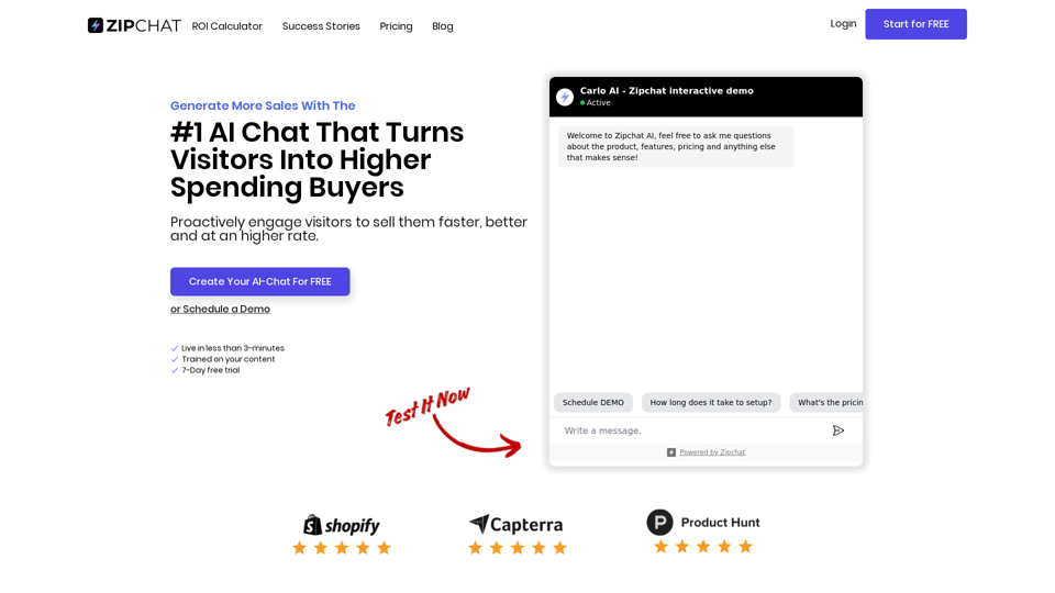 전자 상거래를 위한 최고의 AI 채팅 | Zipchat AI