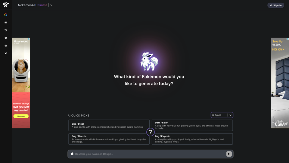 NokémonAI - Erstellen Sie Ihr eigenes Fäkemon mit AI